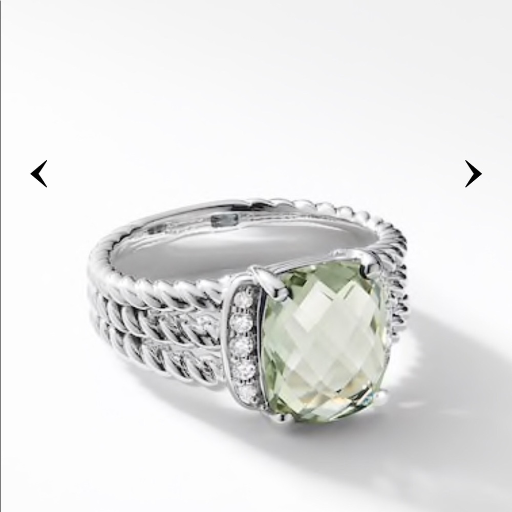 Petite Wheaton Ring with Prasiolite and Diamonds